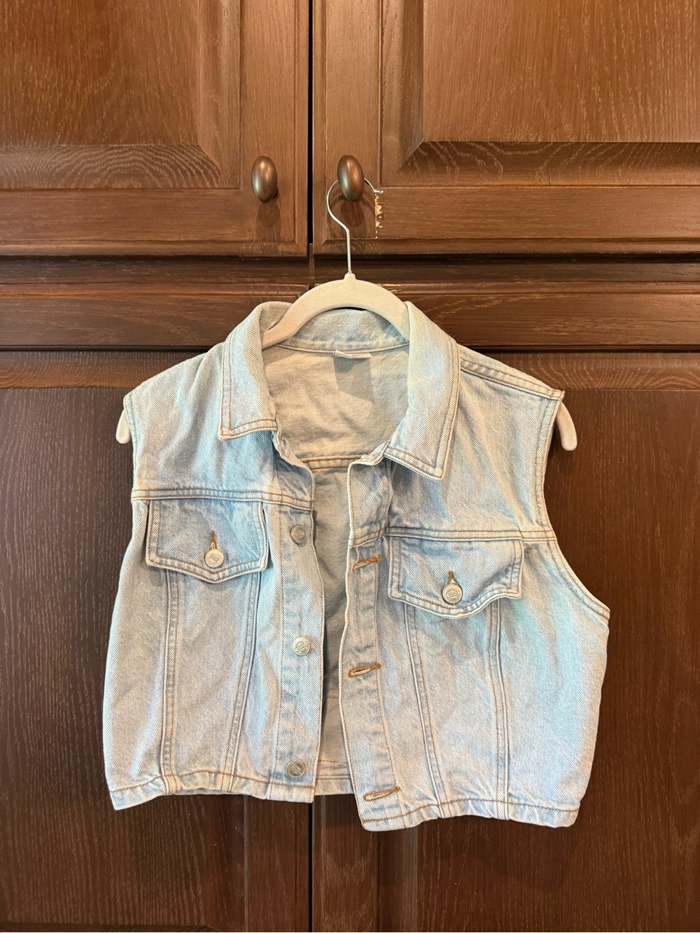 Light Blue Denim Vest Sleeveless Jacket